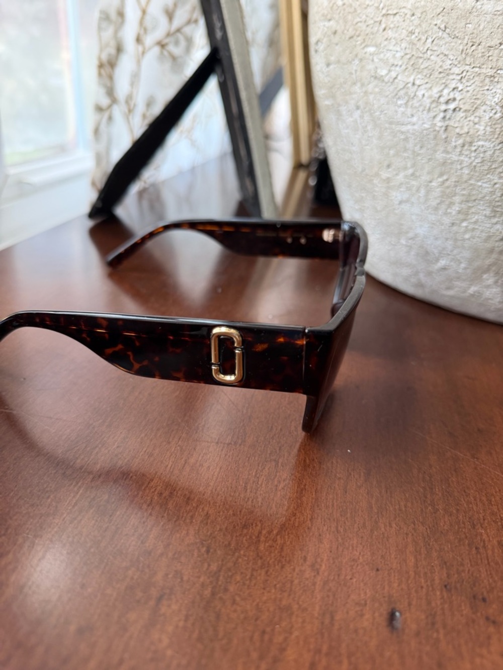 Marc Jacobs Tortoiseshell Square Sunglasses - Dark Brown Lenses - Picture 2 of 6